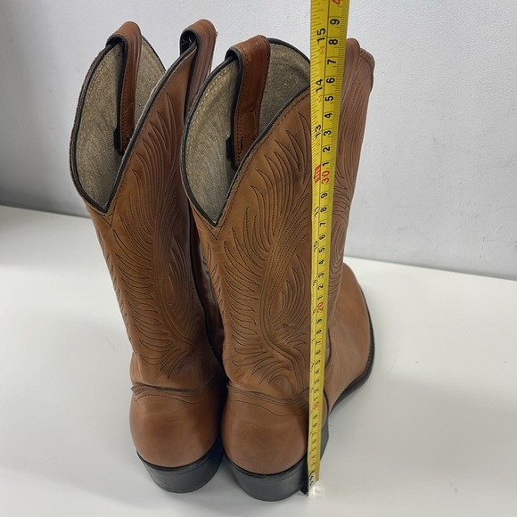 Abilene Womens Western Boots Leather Embroidered Pull On Boots in Brown Size 9.5 - Picture 6 of 14